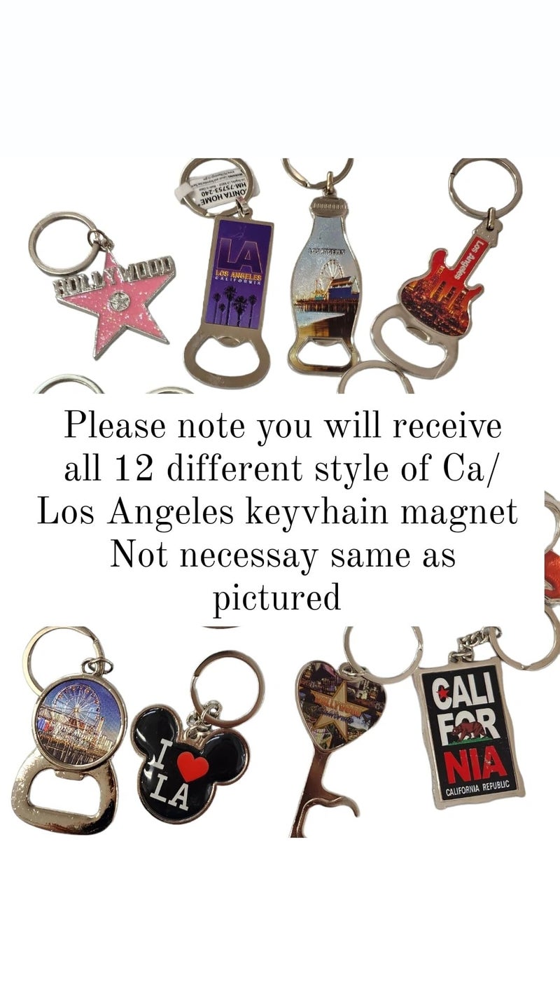 CLGIFT Set of 12 LA Souvenirs: I Heart LA Keychain, Magnet, Bulk Keychain (LA4) - Image 2